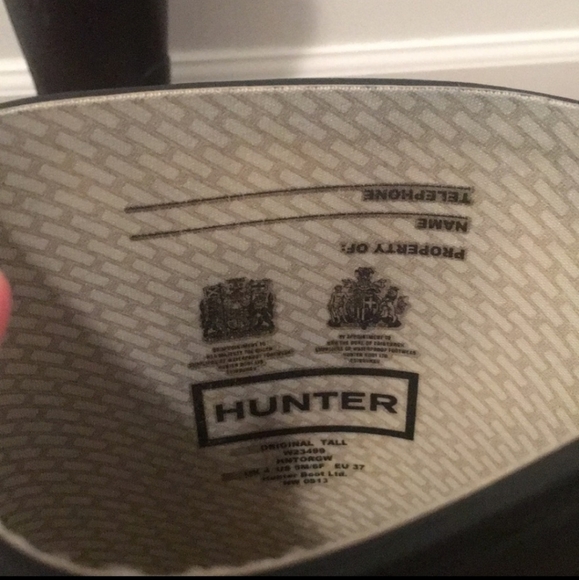 Tall Black Matte Hunter boots size 6 /37 - Picture 3 of 3